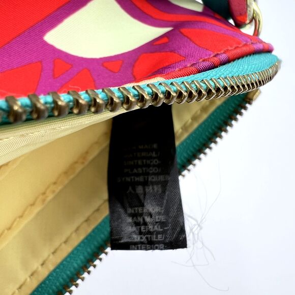 Fossil Key-Per Zip Around Wristlet Raspberry Print Pink/Orange/Turquoise SL4522 - Picture 8 of 9